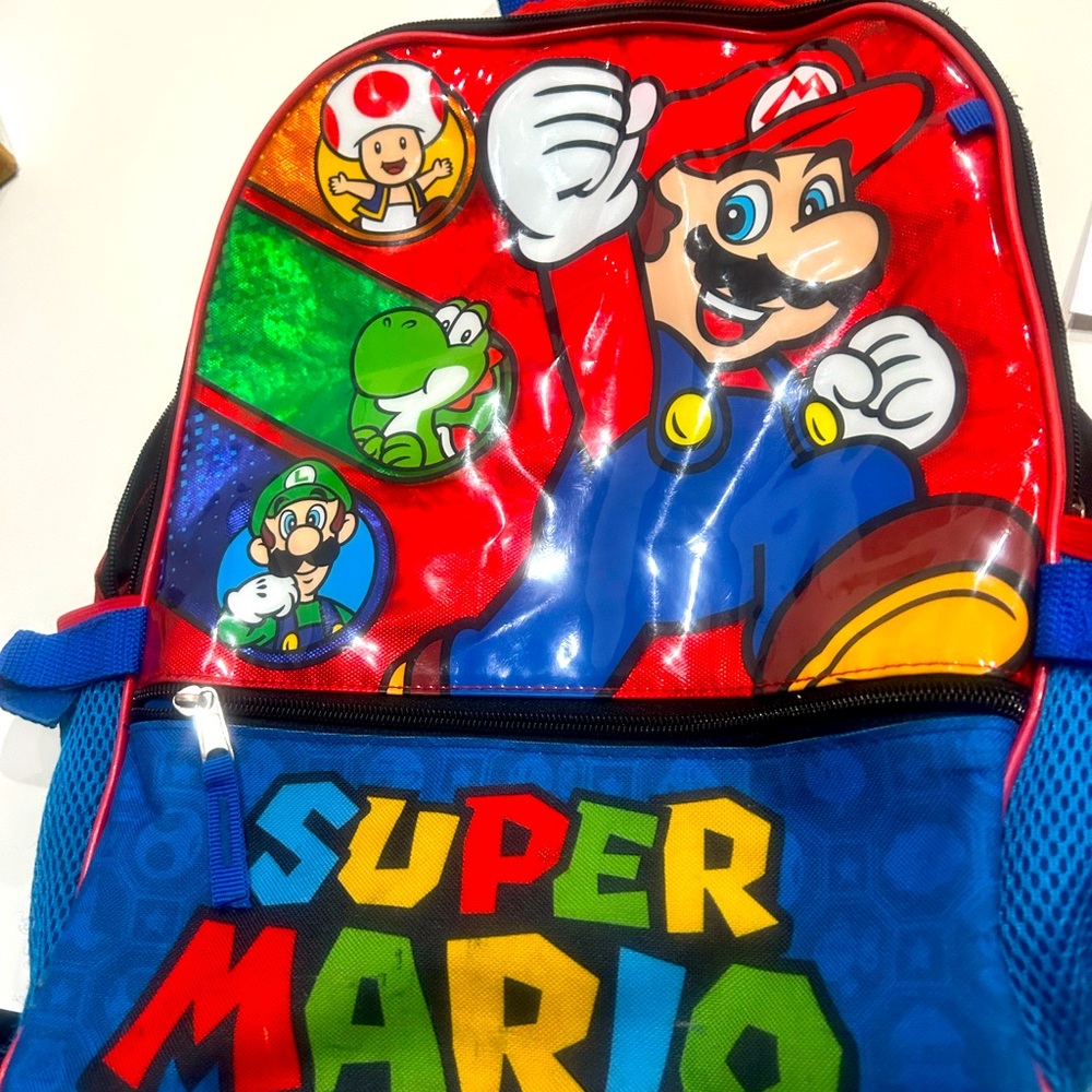Super Mario Backpack with Colorful Design